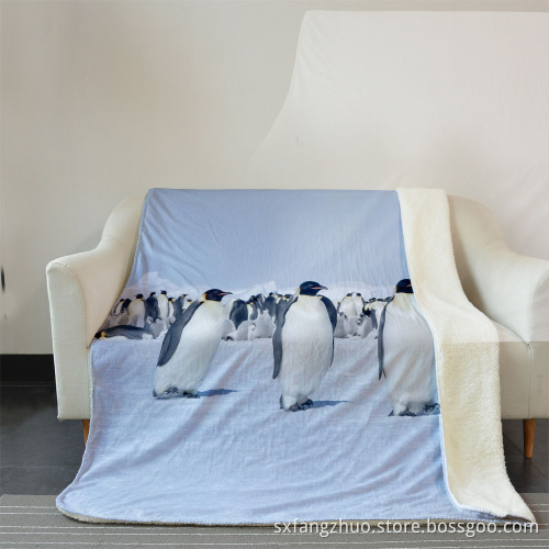 Ultra Soft Warm Custom Animal Print Print Flannel Flannel Sherpa Throwt pour l&#39;hiver